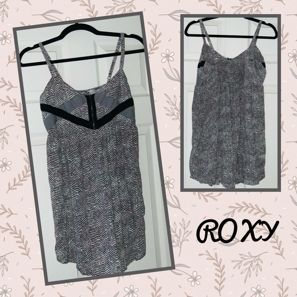 Roxy SUNDRESS Grey, white & pink Sundress Small